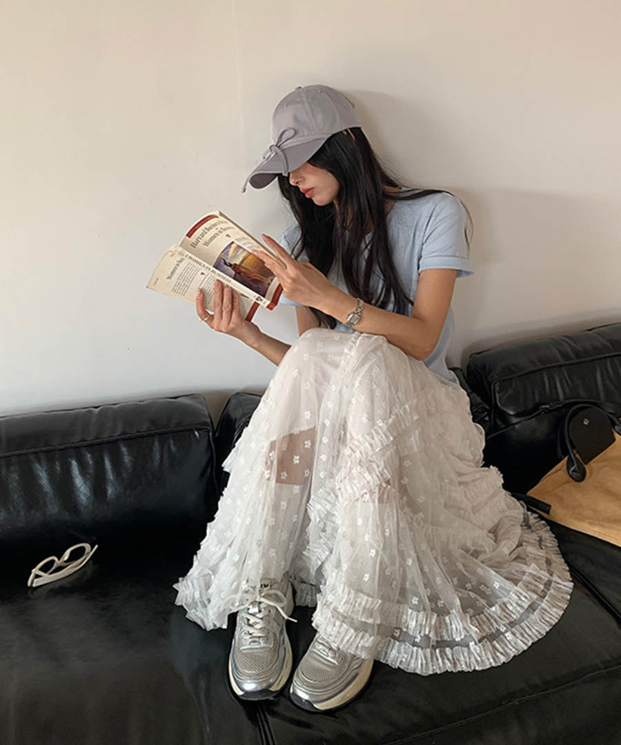 アルゴトウキョウ ARGO TOKYO Tulle Layed Long Skirt 222035 チュールレイヤードロングスカート （ホワイト） ホワイト