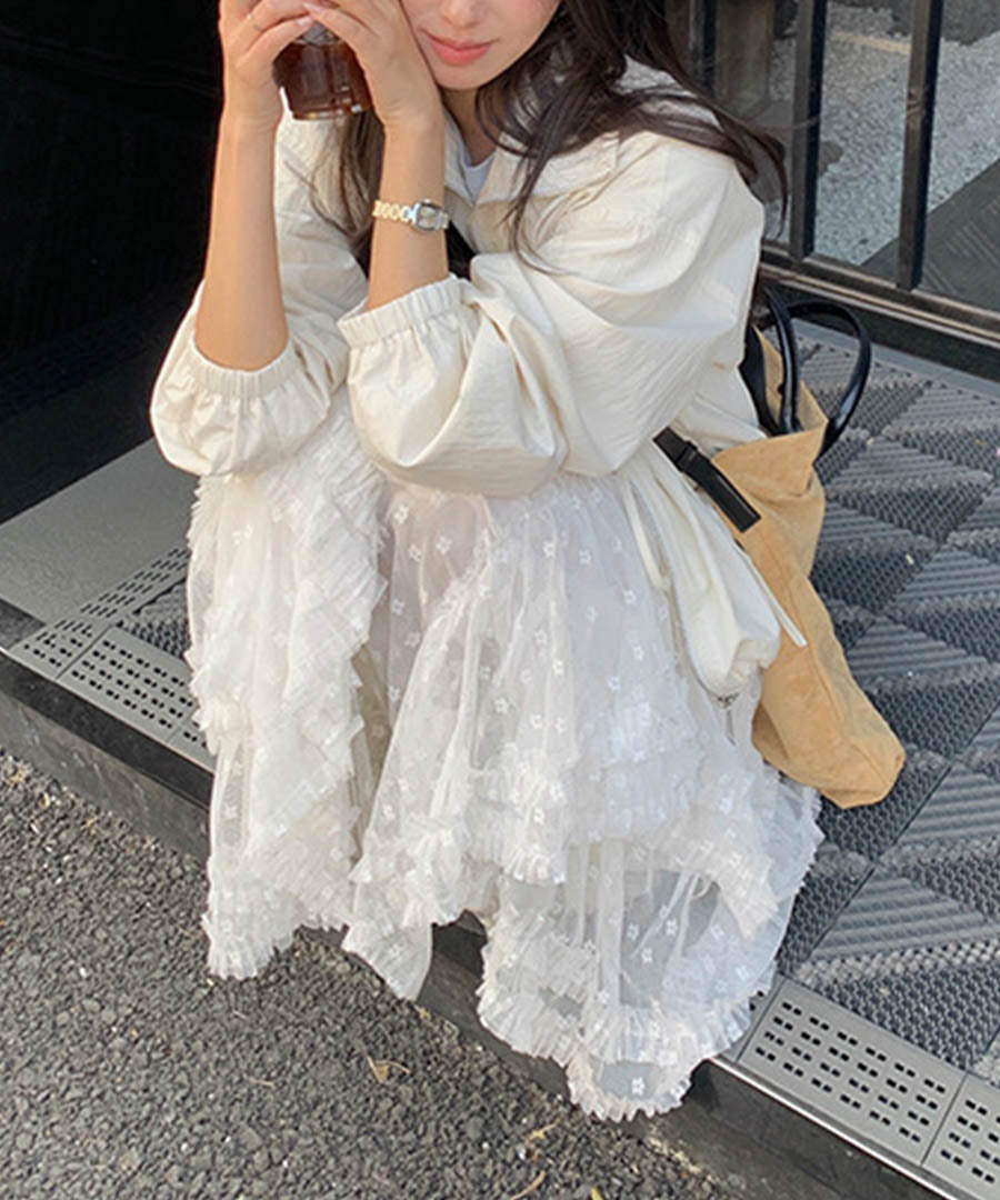 アルゴトウキョウ ARGO TOKYO Tulle Layed Long Skirt 222035 チュールレイヤードロングスカート （ホワイト） ホワイト