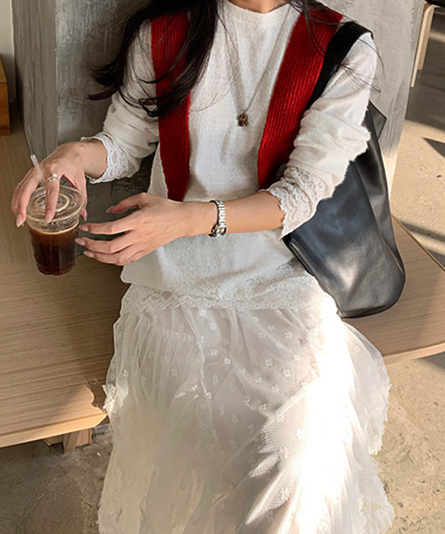 アルゴトウキョウ ARGO TOKYO Tulle Layed Long Skirt 222035 チュールレイヤードロングスカート （ホワイト） ホワイト
