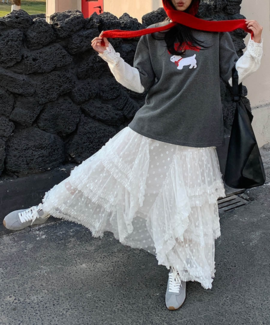 アルゴトウキョウ ARGO TOKYO Tulle Layed Long Skirt 222035 チュールレイヤードロングスカート （ホワイト） ホワイト