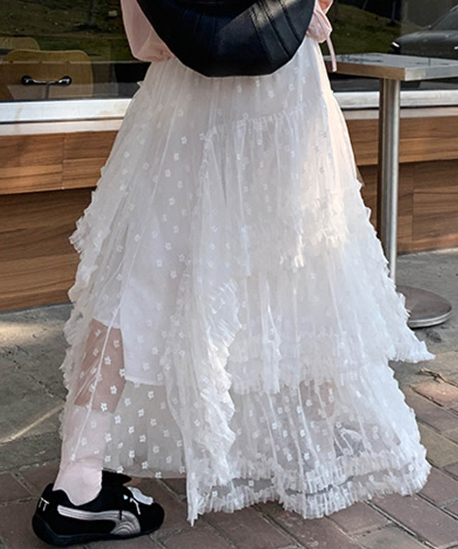 アルゴトウキョウ ARGO TOKYO Tulle Layed Long Skirt 222035 チュールレイヤードロングスカート （ホワイト） ホワイト
