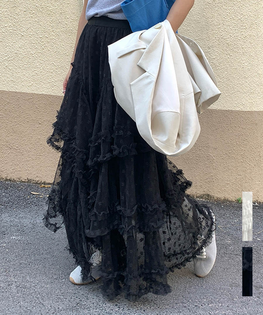 アルゴトウキョウ ARGO TOKYO Tulle Layed Long Skirt 222035 チュールレイヤードロングスカート （ブラック） ブラック