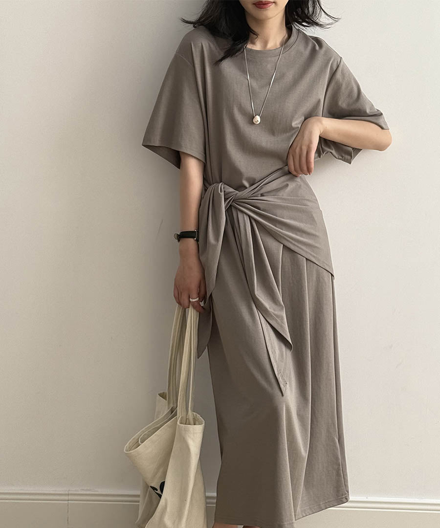 アルゴトウキョウ ARGO TOKYO 2WAY Crew-neck CutSew Onepiece 29102 2ウエイクルーネックカットソーワンピース カットワンピース カットソーワンピ マキシワンピース （グレー） グレー