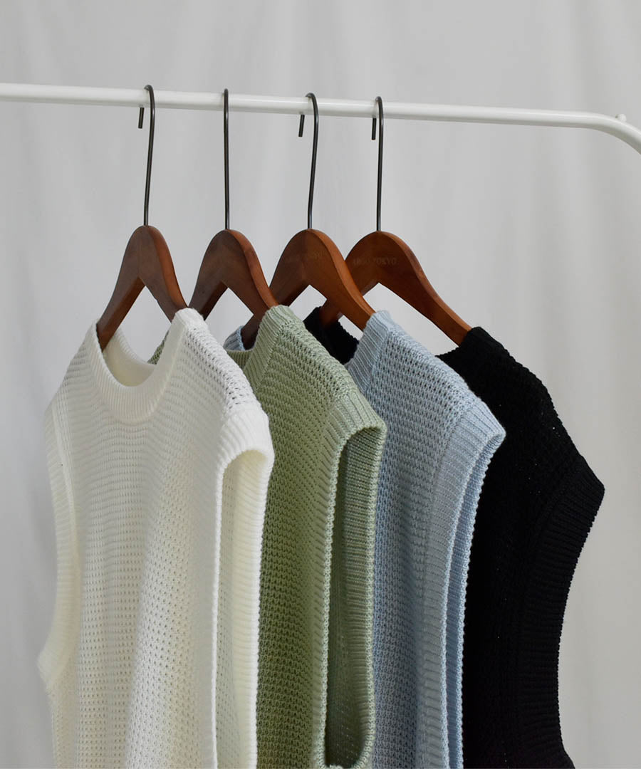 ARGO TOKYO Waffler Knit Vest 25065 Waffle knit vest