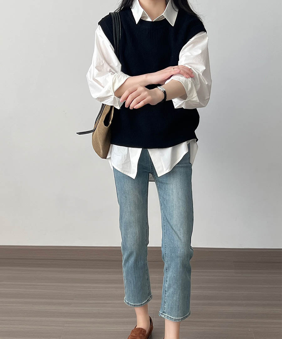 ARGO TOKYO Waffler Knit Vest 25065 Waffle knit vest