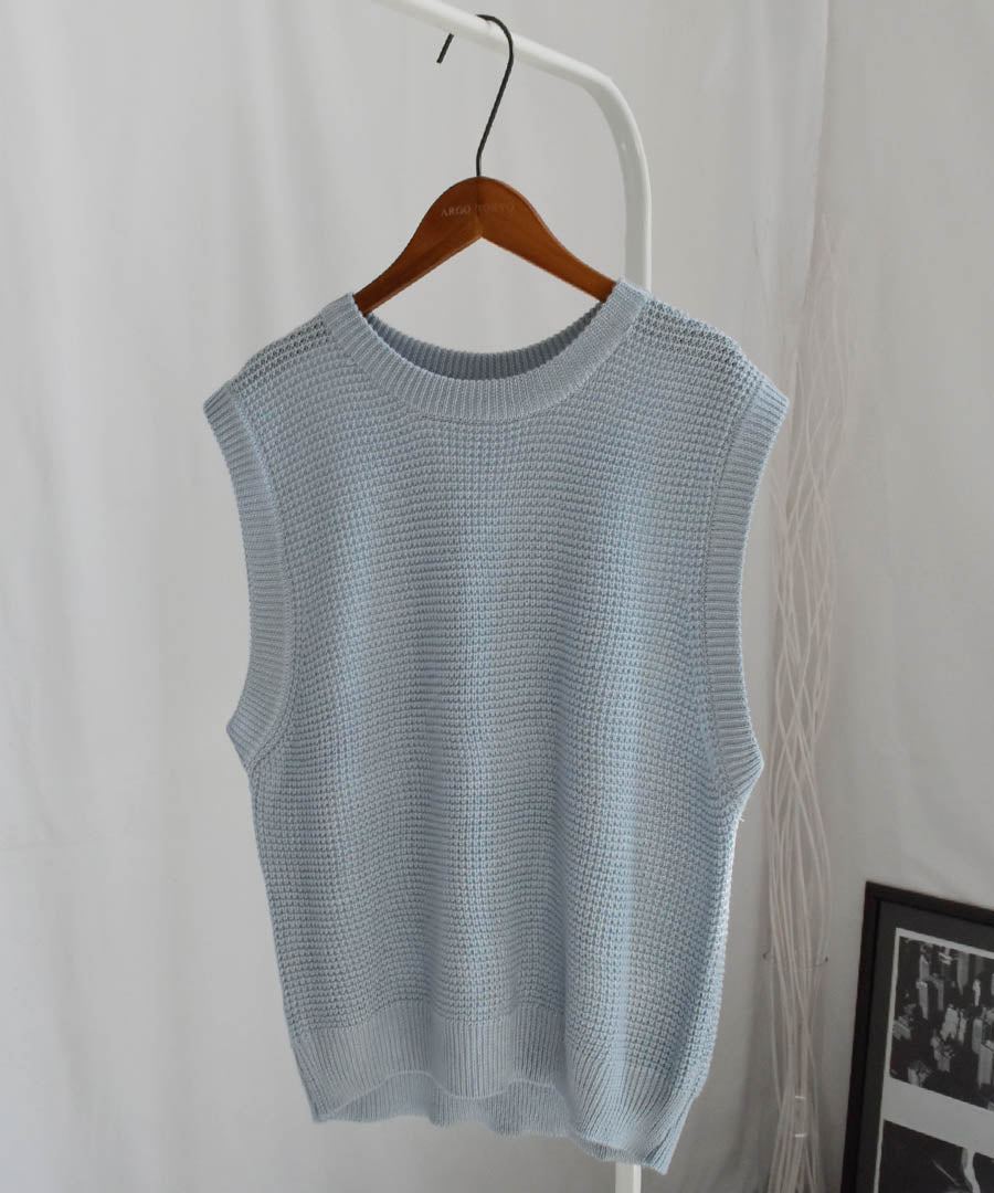 ARGO TOKYO Waffler Knit Vest 25065 Waffle knit vest