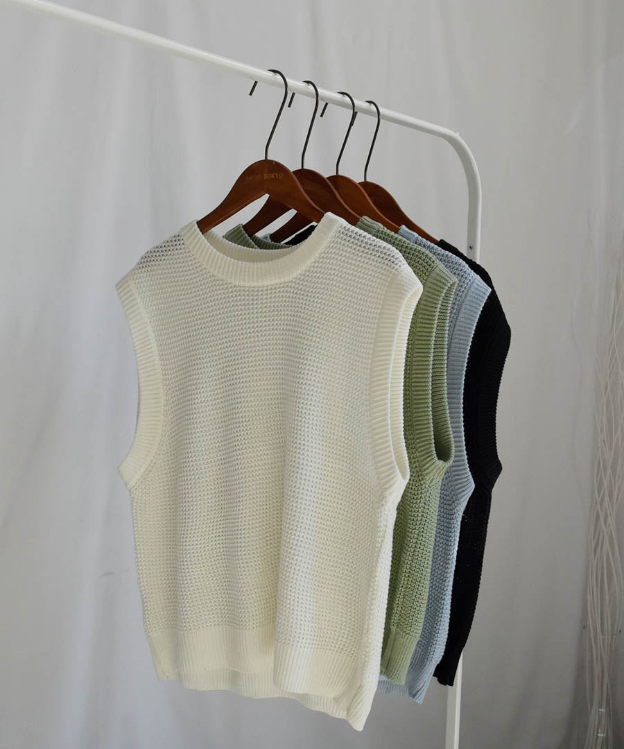ARGO TOKYO Waffler Knit Vest 25065 Waffle knit vest