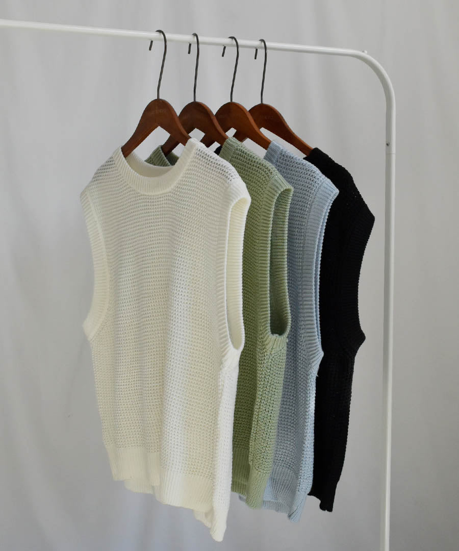 ARGO TOKYO Waffler Knit Vest 25065 Waffle knit vest