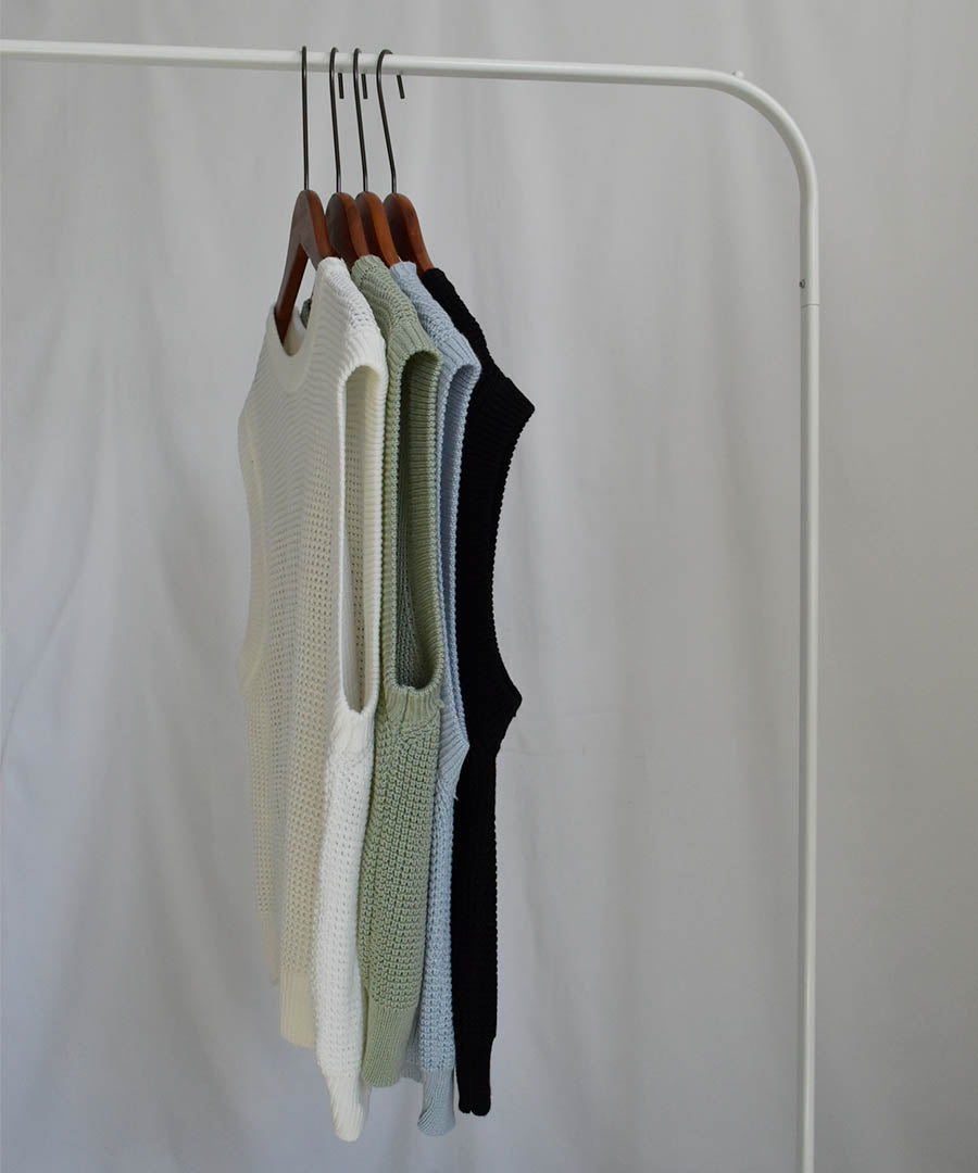 ARGO TOKYO Waffler Knit Vest 25065 Waffle knit vest