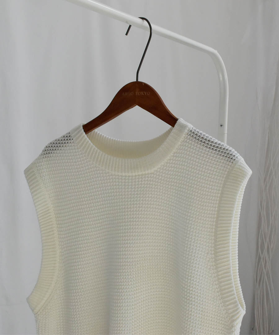 ARGO TOKYO Waffler Knit Vest 25065 Waffle knit vest