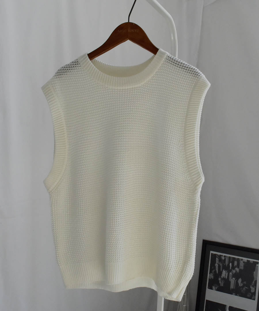 ARGO TOKYO Waffler Knit Vest 25065 Waffle knit vest
