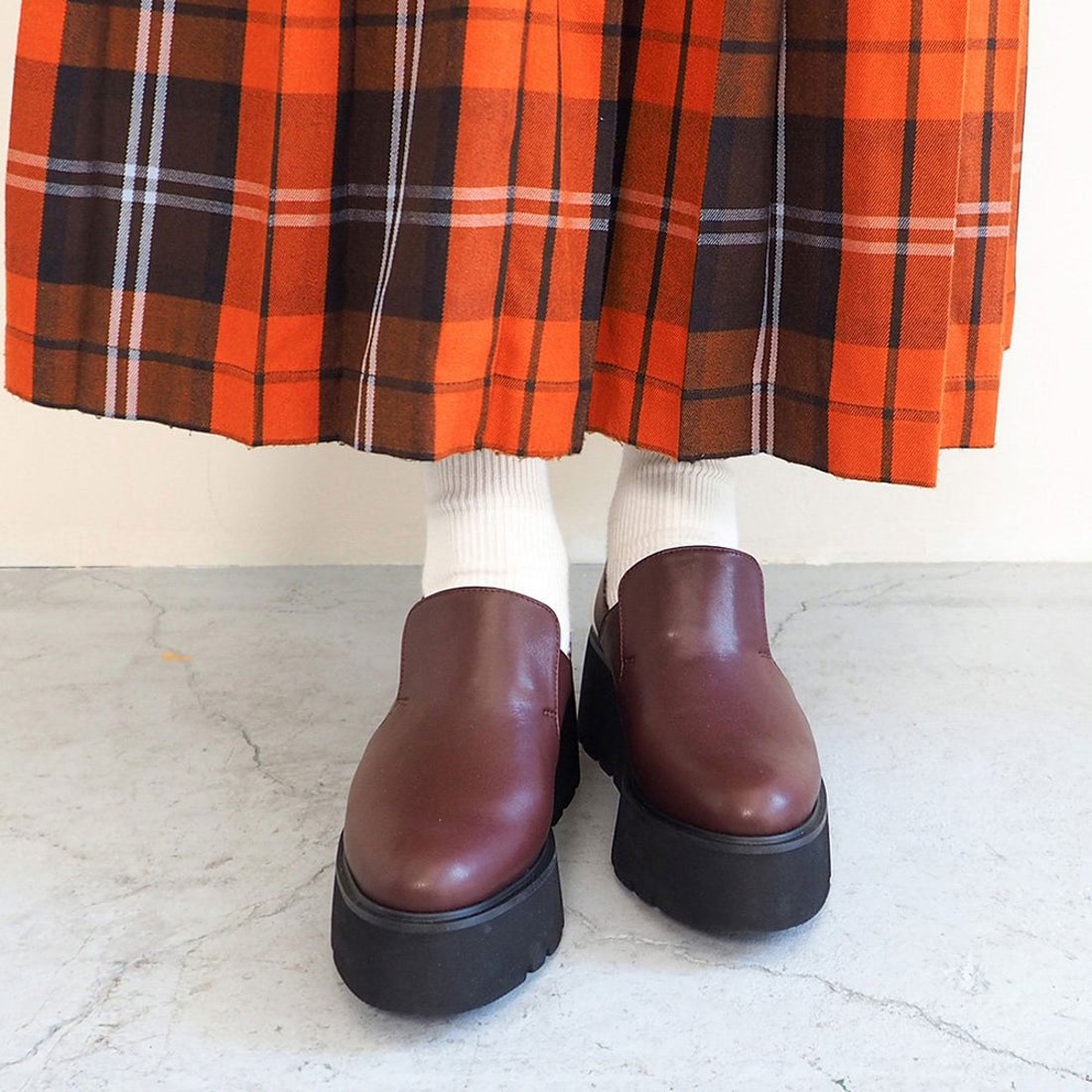 アシナガオジサン あしながおじさん 軽量｜厚底バックスリングシューズ （ボルドー） （ボルドー） ボルドー