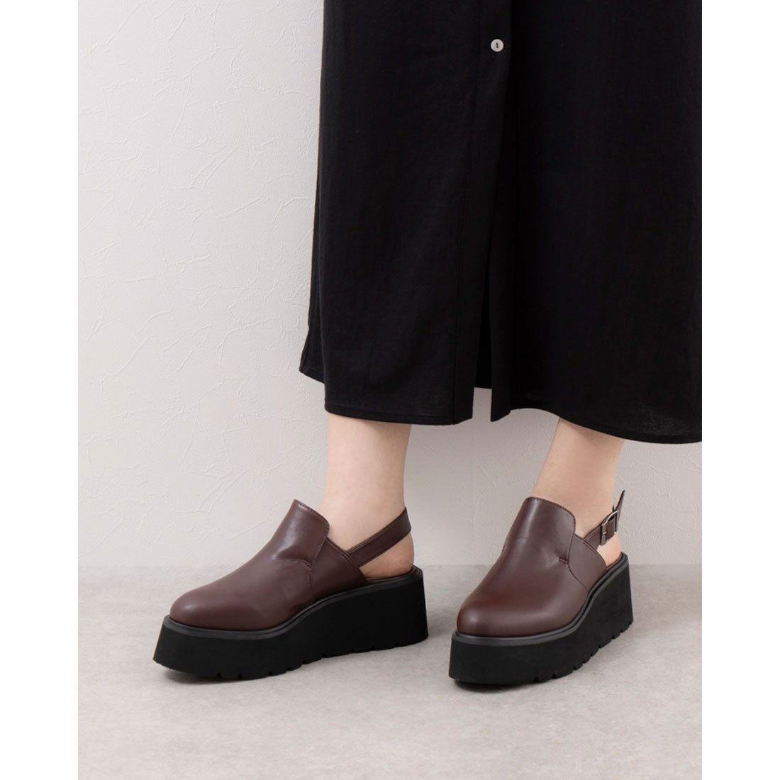 アシナガオジサン あしながおじさん 軽量｜厚底バックスリングシューズ （ボルドー） （ボルドー） ボルドー
