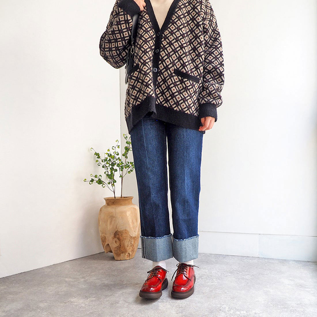アシナガオジサン あしながおじさん 厚底レースアップシューズ （レッドブラウン） （レッドブラウン） レッドブラウン