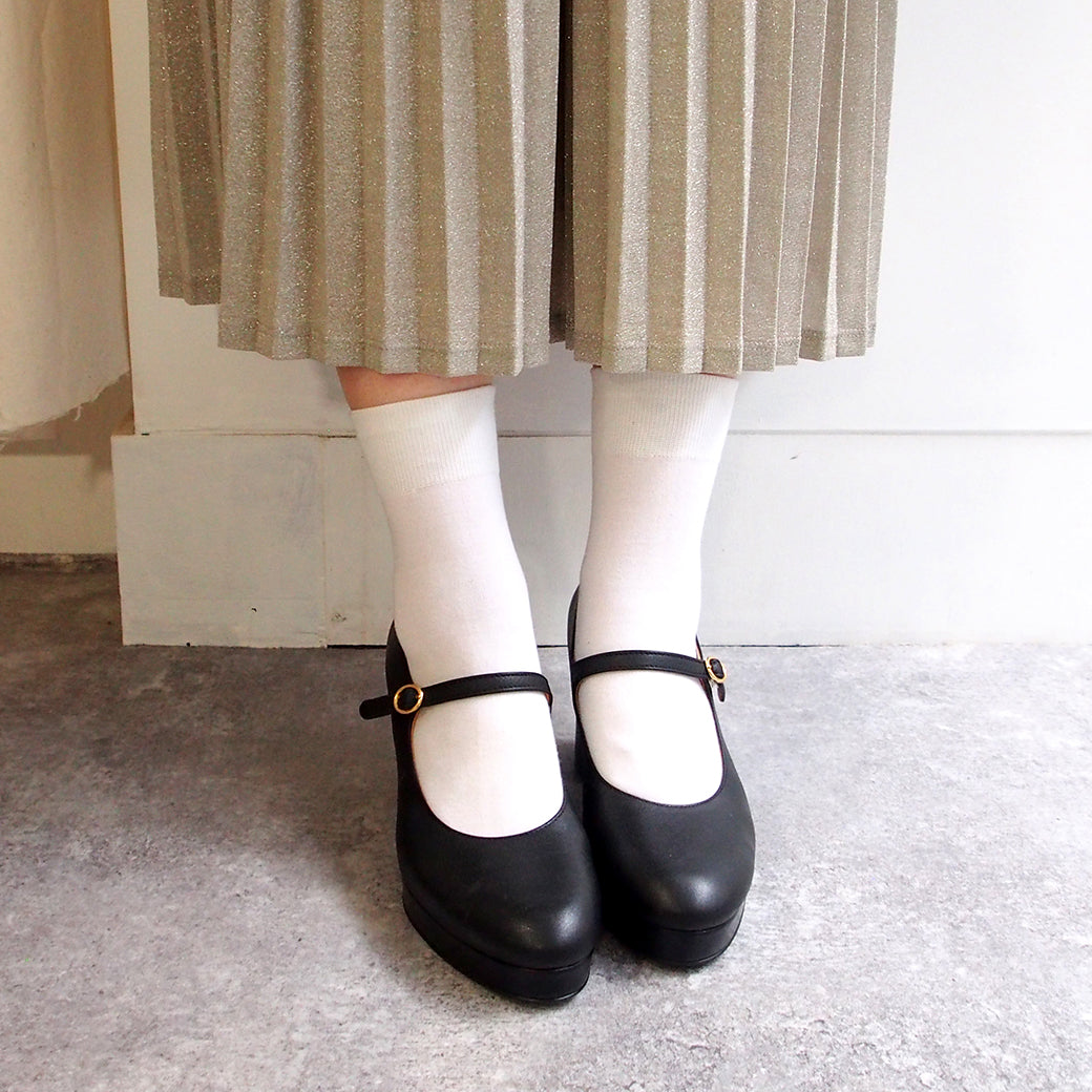 Ashinagaojisan Daddy Long Legs 70s retro style thick sole strap pumps