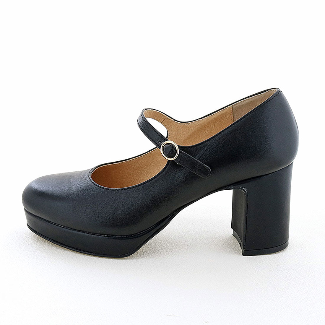 Ashinagaojisan Daddy Long Legs 70s retro style thick sole strap pumps