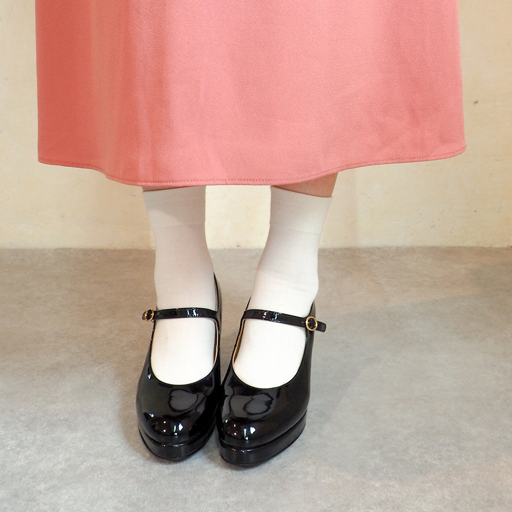 Ashinagaojisan Daddy Long Legs 70s retro style thick sole strap pumps