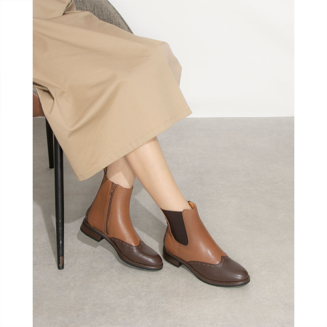 アシナガオジサン あしながおじさん 王道のベーシックスタイル【軽量・防滑】サイドゴアブーツ （ブラック） ブラック