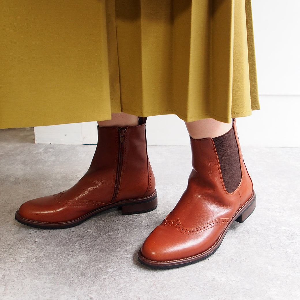 アシナガオジサン あしながおじさん 王道のベーシックスタイル【軽量・防滑】サイドゴアブーツ,マロンブラウン