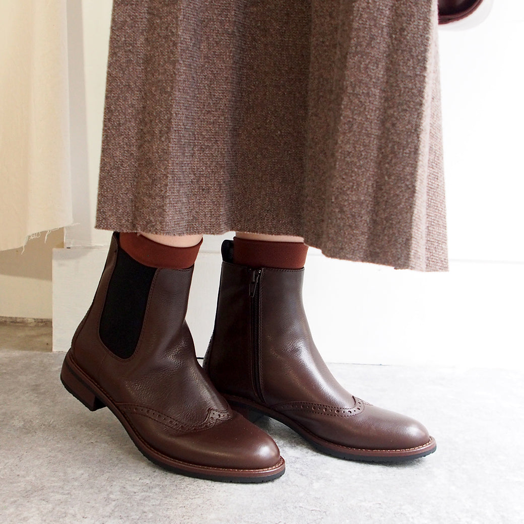 アシナガオジサン あしながおじさん 王道のベーシックスタイル【軽量・防滑】サイドゴアブーツ,ダークブラウン