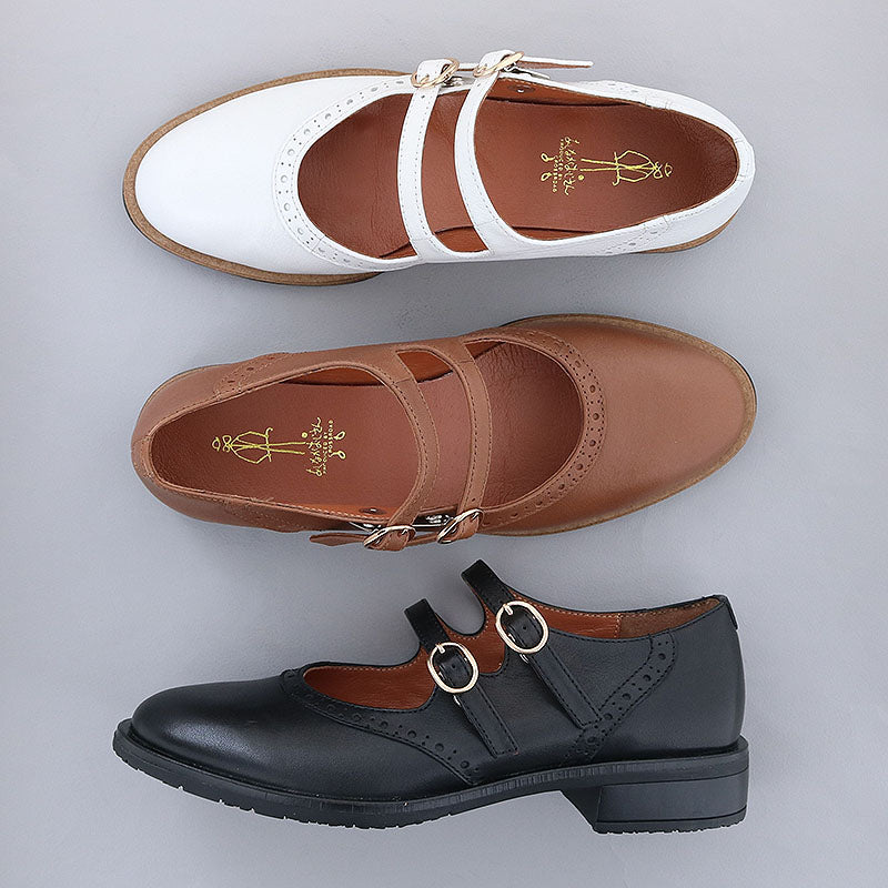 Ashinagaojisan Daddy Long Legs Adult Mary Jane [Non-slip] Double Strap Shoes
