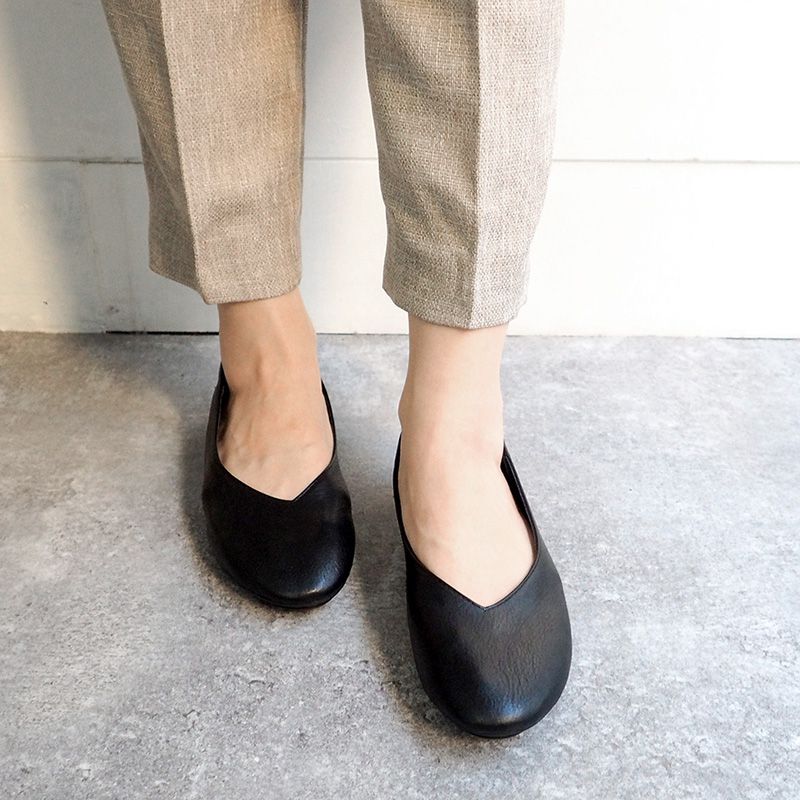 Ashinagaojisan Ashinagaojisan Simple and easy to wear leather flat shoes