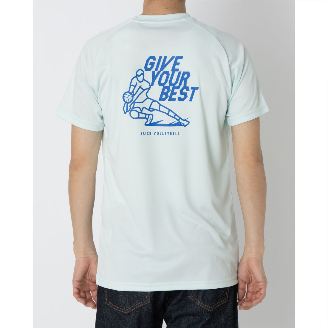 アシックス ASICS プラクティス半袖シャツ （背面プリント） 半袖Tシャツ （スーシングシー） スーシングシー