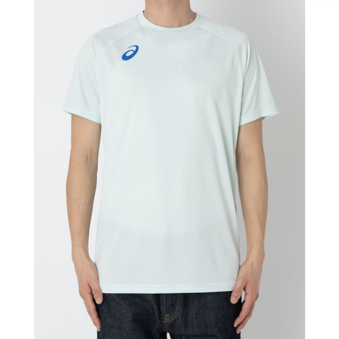 アシックス ASICS プラクティス半袖シャツ （背面プリント） 半袖Tシャツ （スーシングシー） スーシングシー