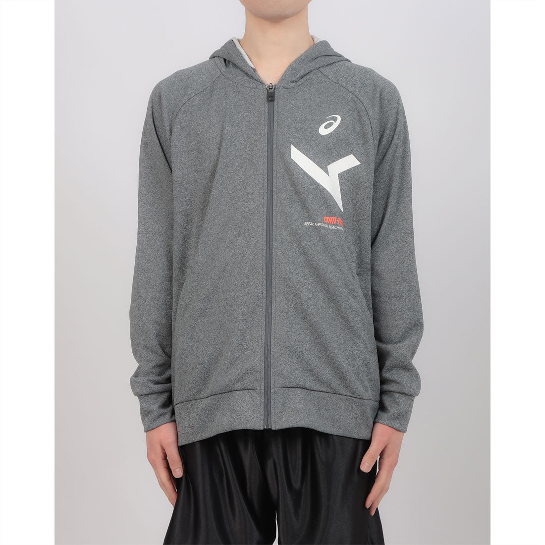 アシックス ASICS 2.031E+269 A-I-M ドライポリエステル スウェット フルジップフーディ パーカー （グレー） グレー