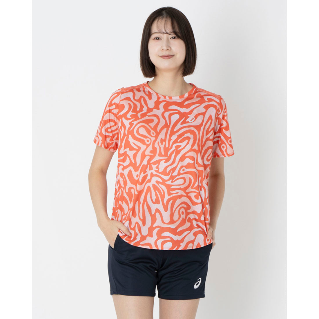 アシックス ASICS ROADランニンググラフィックSST 半袖Tシャツ （コーラルリーフ×ライトウベ） コーラルリーフ×ライトウベ