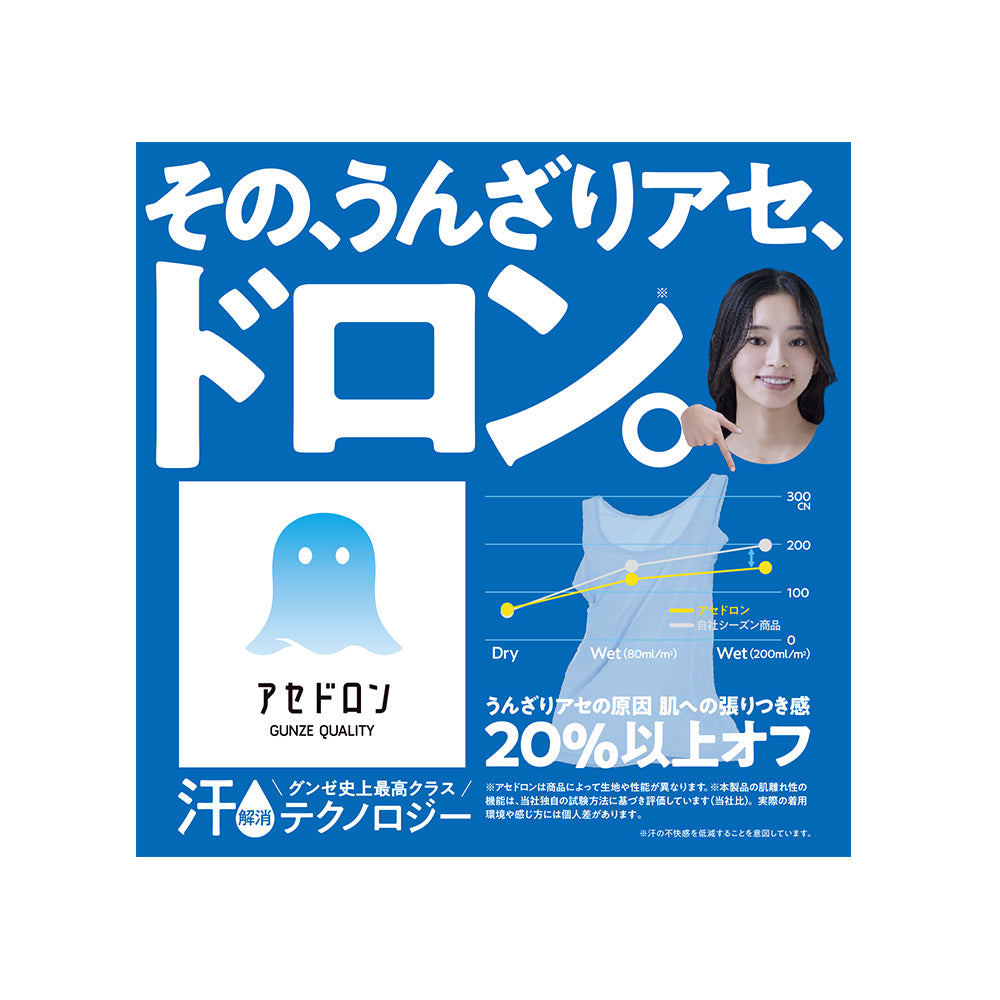 アセドロン アセドロン 【汗対策×吸湿×放湿×速乾】汗取り付き2分袖インナー （ノーブルベージュ） ノーブルベージュ