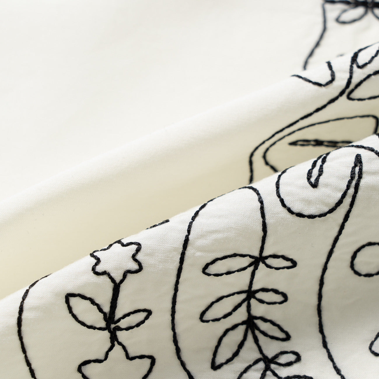 COTTON SILK EMBROIDERY BANDANA （ブラック） ブラック