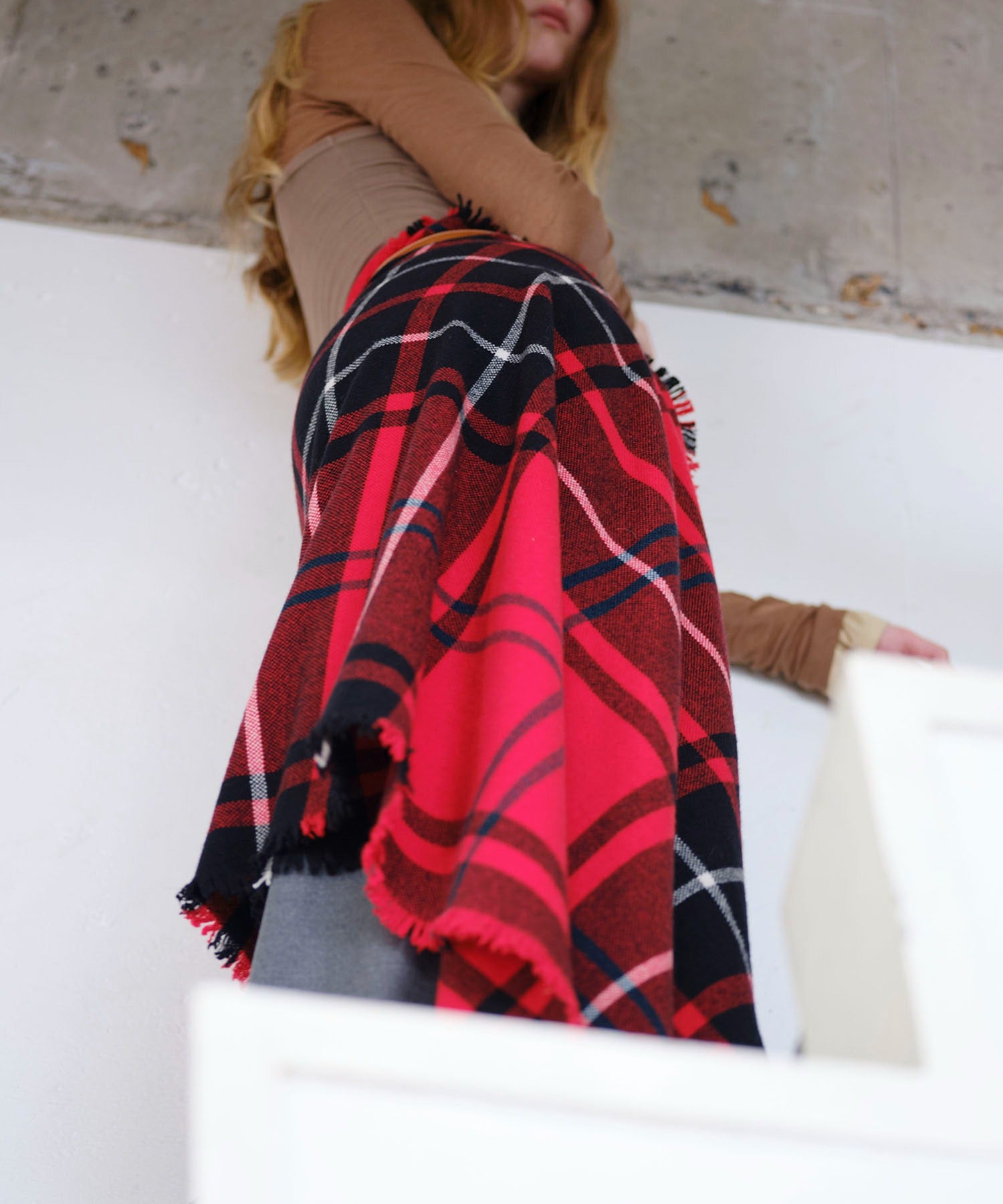 アソースメレ ASAUCE MELER ウルトラファインラムミニバスケットタータンストール / AM25F-ST135 （レッド） レッド