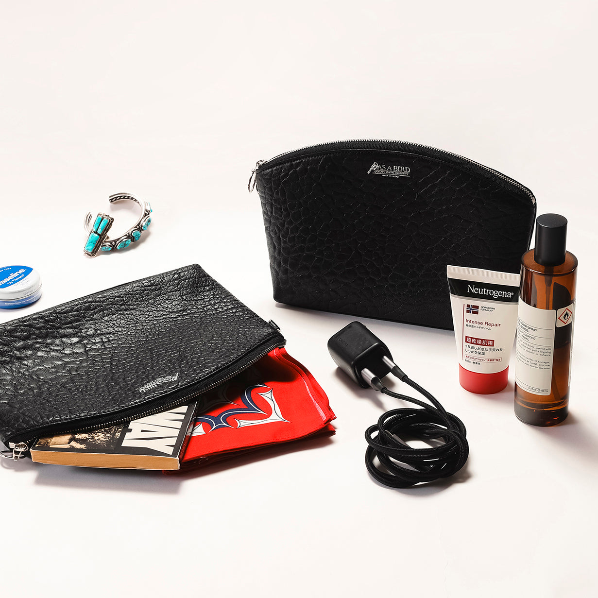 アズアバード AS A BIRD Leather Pouch - Edinburgh M （BLACK） BLACK