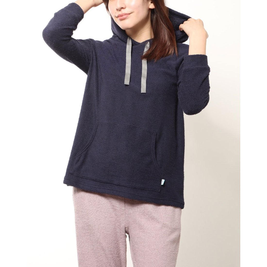 【 ソデス 】アズ as 国産両面ニットパイルフード付きチュニック