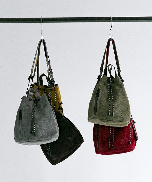 アッソブ AS2OV AS2OV / アッソブ WP SUEDE DRAW STRING BAGーWINE