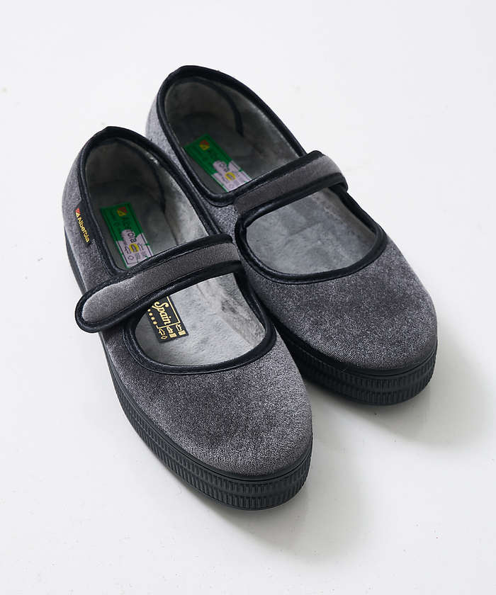 コレックス collex 【WEB限定】【ALBEROLA】一部別注 ベルベットメリージェーン 厚底シュー （チャコールグレー） チャコールグレー