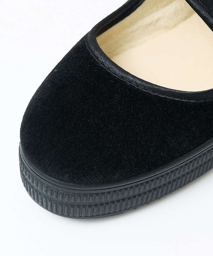 コレックス collex 【WEB限定】【ALBEROLA】一部別注 ベルベットメリージェーン 厚底シュー （チャコールグレー） チャコールグレー
