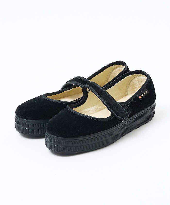 コレックス collex 【WEB限定】【ALBEROLA】一部別注 ベルベットメリージェーン 厚底シュー （チャコールグレー） チャコールグレー