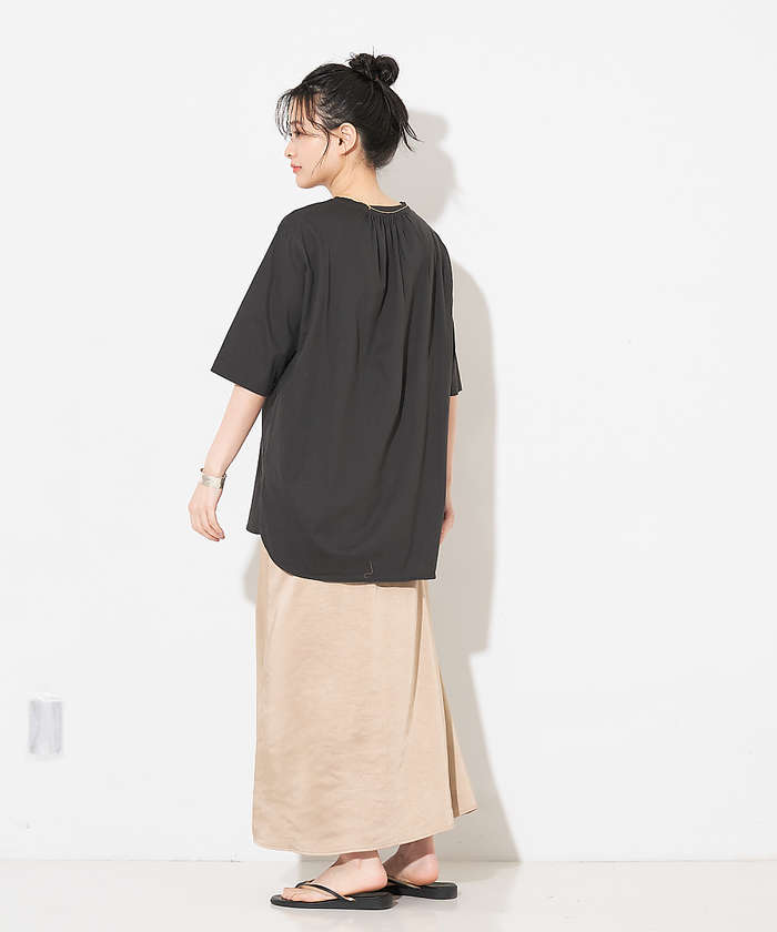 コレックス collex 【WEB限定】サテンロングフレアスカート （ゴールド） ゴールド