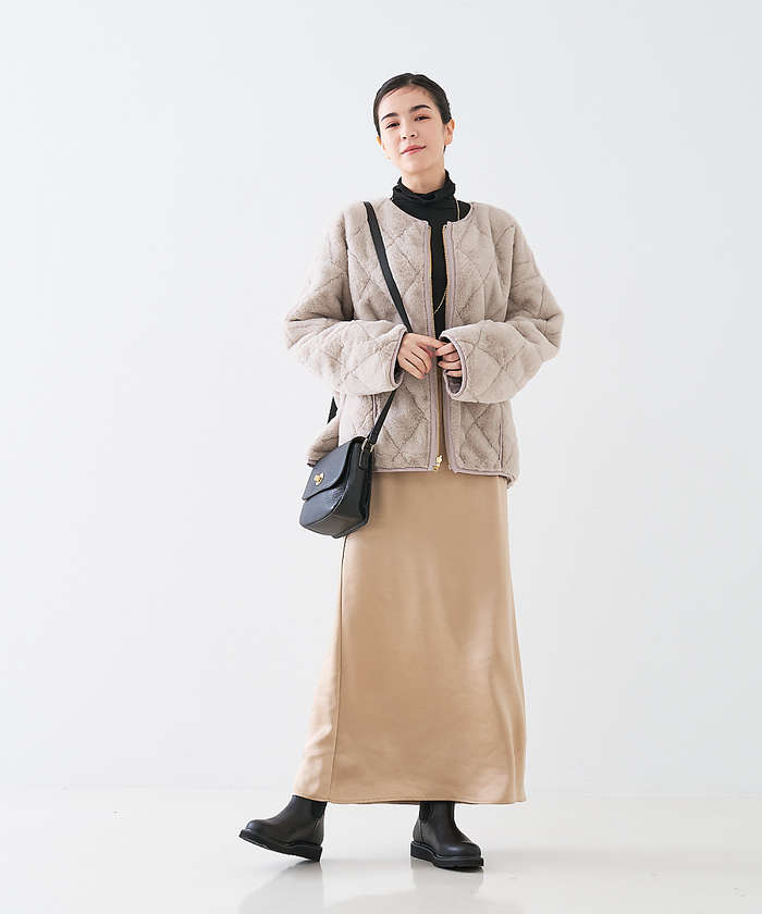 コレックス collex 【WEB限定】サテンロングフレアスカート （ゴールド） ゴールド