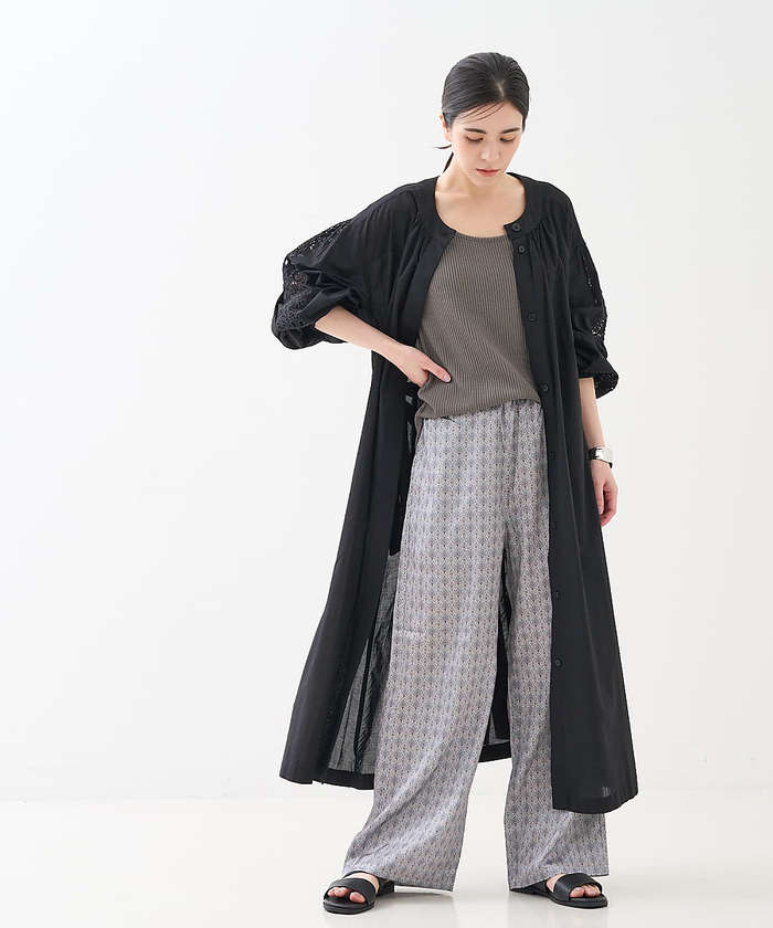 コレックス collex アイレット刺繍ガウンワンピース【予約】 （ブラック） ブラック