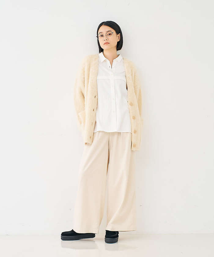 コレックス collex コーデュロイWタックワイドパンツ （アイボリー） アイボリー