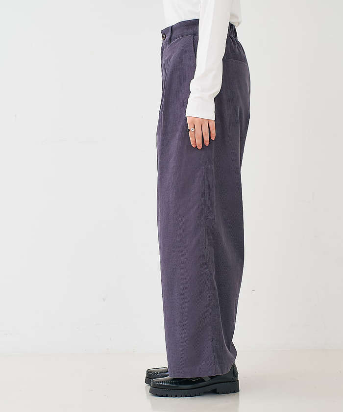 コレックス collex コーデュロイWタックワイドパンツ （アイボリー） アイボリー