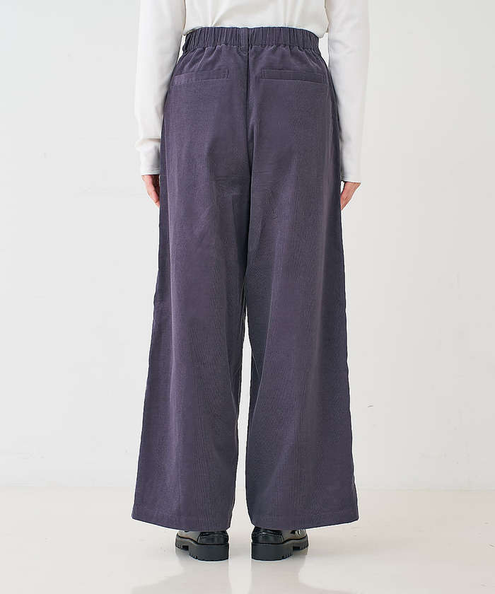 コレックス collex コーデュロイWタックワイドパンツ （アイボリー） アイボリー