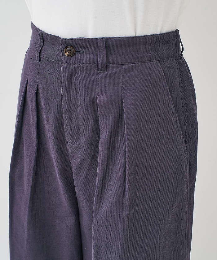 コレックス collex コーデュロイWタックワイドパンツ （アイボリー） アイボリー