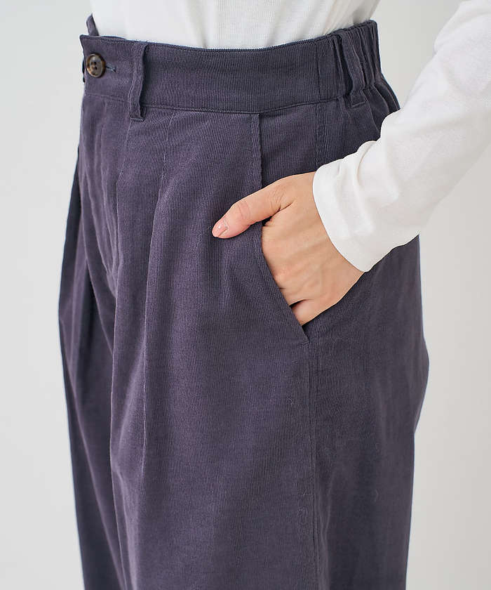 コレックス collex コーデュロイWタックワイドパンツ （アイボリー） アイボリー