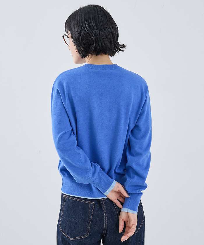 コレックス collex バイカラーコンパクトカーディガン【予約】 （ライム） ライム