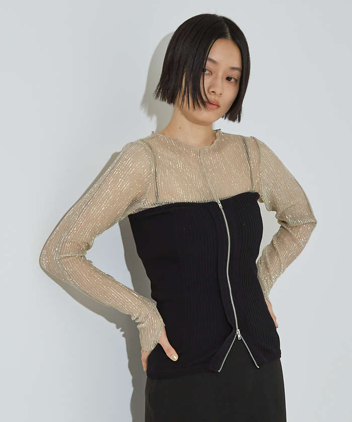 ノミネ NOMINE マルチWAY ニット ZIP ビスチエ【予約】 （ブラック系その他1） ブラック系その他1