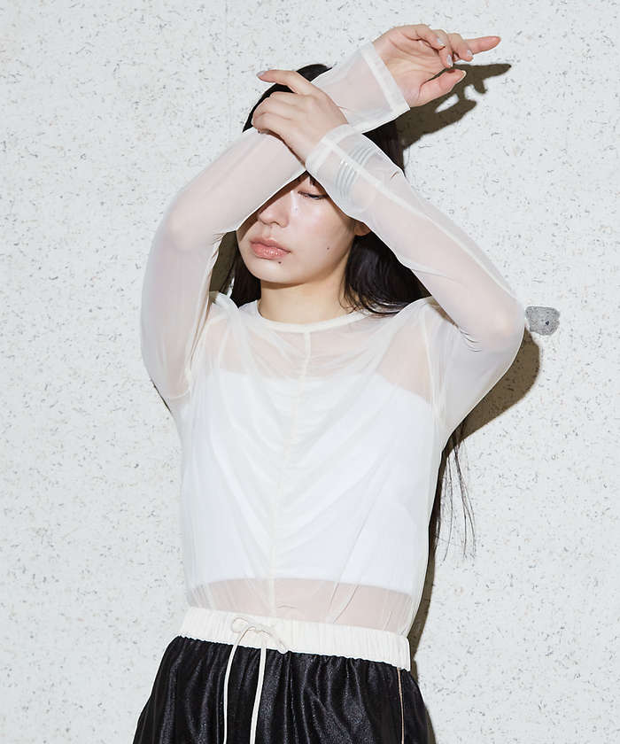 ノミネ NOMINE フロントシャーリング シアー ロンT【予約】 （アイボリー） アイボリー